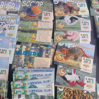 So many TY Beanie Baby Cards! Piled them on