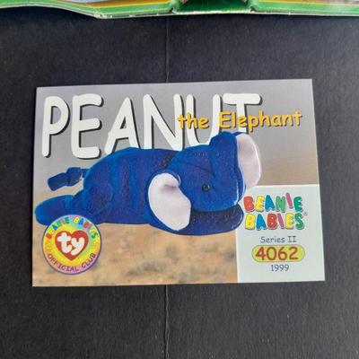 Mcdonalds Ty Beanie Babies Bronty and Peanut, each with Collectible card