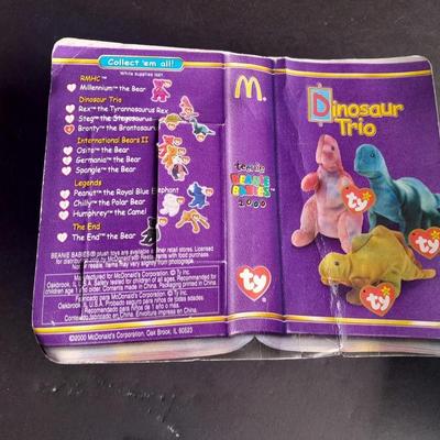 Mcdonalds Ty Beanie Babies Bronty and Peanut, each with Collectible card