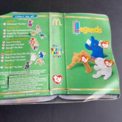 Mcdonalds Ty Beanie Babies Bronty and Peanut, each with Collectible card