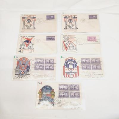 7 - 1944 MIXED THEME 1ST DAY STAMPS