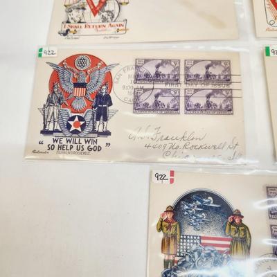7 - 1944 MIXED THEME 1ST DAY STAMPS
