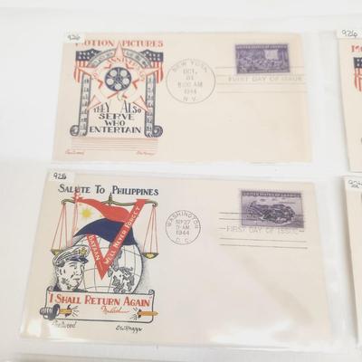 7 - 1944 MIXED THEME 1ST DAY STAMPS