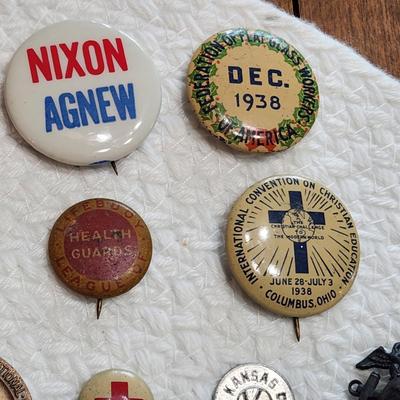 Vintage Lot Political, Red Cross, Convention, Advertising Pinbacks Buttons