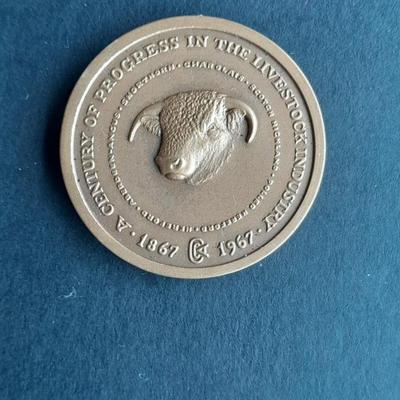 Colorado Cattlemen's Association Centennial 1867 - 1967 token Century of Progress Livestock Industry