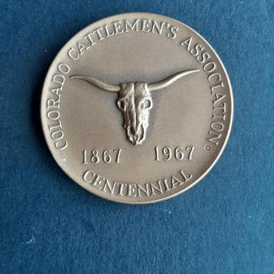 Colorado Cattlemen's Association Centennial 1867 - 1967 token Century of Progress Livestock Industry