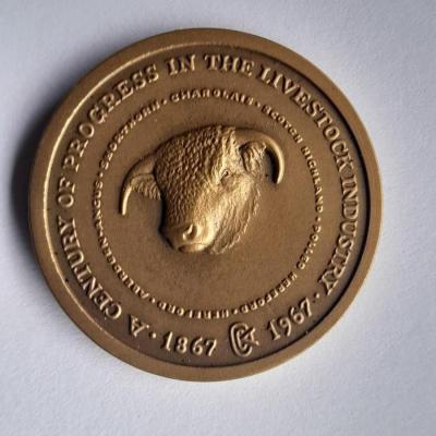 Colorado Cattlemen's Association Centennial 1867 - 1967 token Century of Progress Livestock Industry
