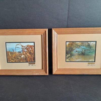 Two Framed and Signed pictures Mabry Mill and Barn thru the corn HAND SIGNED and NUMBERED!
