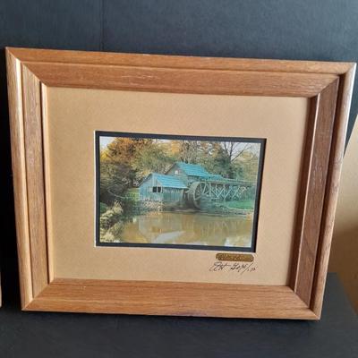 Two Framed and Signed pictures Mabry Mill and Barn thru the corn HAND SIGNED and NUMBERED!