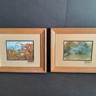 Two Framed and Signed pictures Mabry Mill and Barn thru the corn HAND SIGNED and NUMBERED!