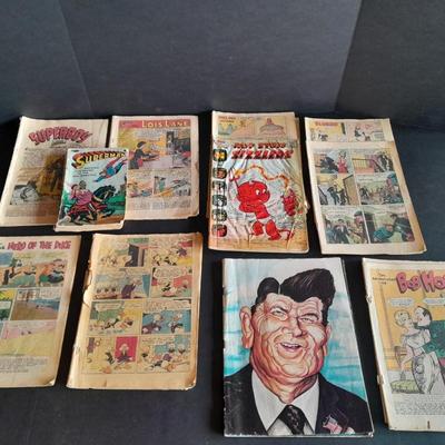 Vintage 60's Comic Books and Superman comic soft back book