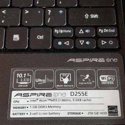 Acer Aspire one D255E Laptop Works, but slow. For light use or Repair