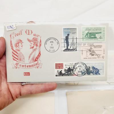 8 - 1965 CIVIL WAR THEMED 1ST DAY STAMPS