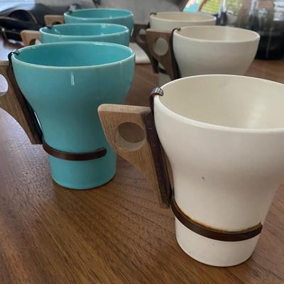 Vintage set of 6 Joaquin Pottery mugs