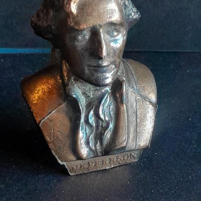 Small trinket and treasures, Ring boxes, Jefferson bust, and girl figure