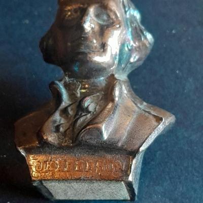 Small trinket and treasures, Ring boxes, Jefferson bust, and girl figure