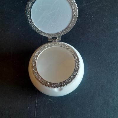 Small trinket and treasures, Ring boxes, Jefferson bust, and girl figure