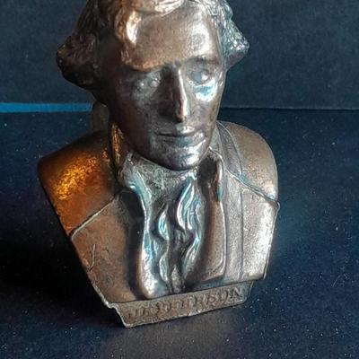Small trinket and treasures, Ring boxes, Jefferson bust, and girl figure