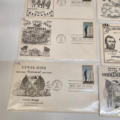 8 - 1965 - CIVIL WAR BLACK/ WHITE CENTENNIAL 1ST DAY STAMPS