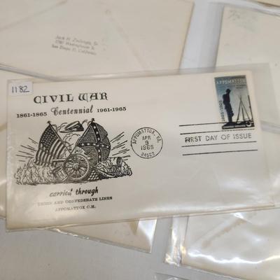 8 - 1965 - CIVIL WAR BLACK/ WHITE CENTENNIAL 1ST DAY STAMPS