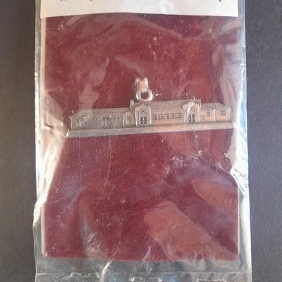 Aitkens Pewter RARE Greeley Union Pacific Railroad Depot Charm