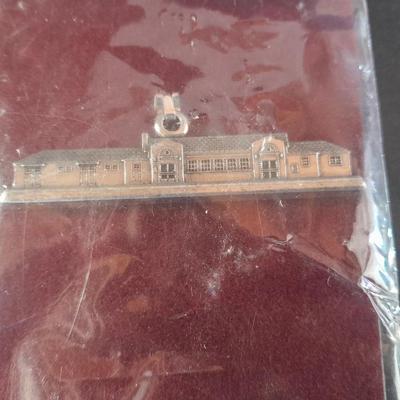 Aitkens Pewter RARE Greeley Union Pacific Railroad Depot Charm