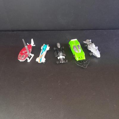 Matchbox Helicopter, Mattel, and Hot wheel toy cars