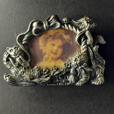 Mickey mouse Walt Disney Pin with Tinkerbell, small clock pin, and a small metal picture frame