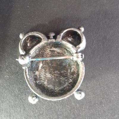 Mickey mouse Walt Disney Pin with Tinkerbell, small clock pin, and a small metal picture frame
