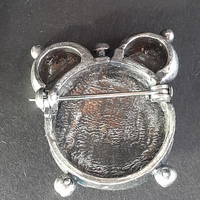 Mickey mouse Walt Disney Pin with Tinkerbell, small clock pin, and a small metal picture frame