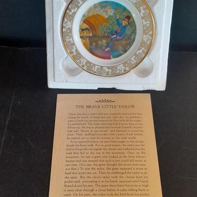 The Brave Little Taylor plate with story, and an Avon 10th Anniversary Plate in Box with paperwork