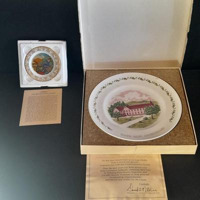 The Brave Little Taylor plate with story, and an Avon 10th Anniversary Plate in Box with paperwork