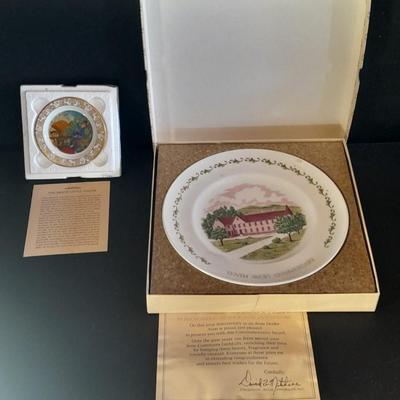 The Brave Little Taylor plate with story, and an Avon 10th Anniversary Plate in Box with paperwork
