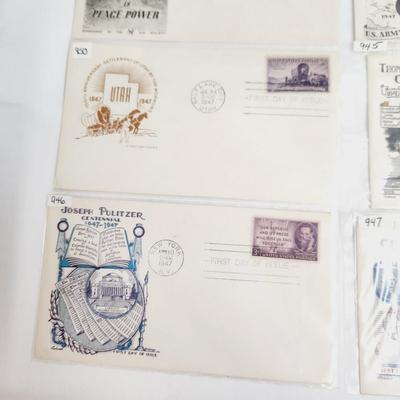8 - 1947 MIXED THEME 1ST DAY STAMPS