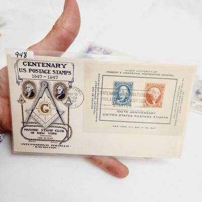 4 - 1947 CENTENARY POST OFFICE SOUVENIR SHEET 1ST DAY STAMPS