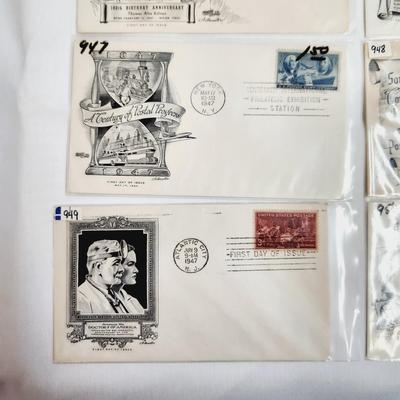 10 - 1947 MIXED THEME 1ST DAY STAMPS