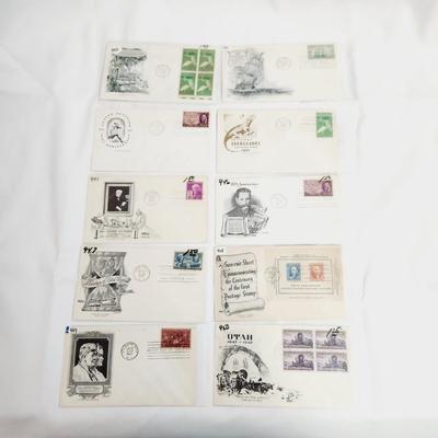 10 - 1947 MIXED THEME 1ST DAY STAMPS