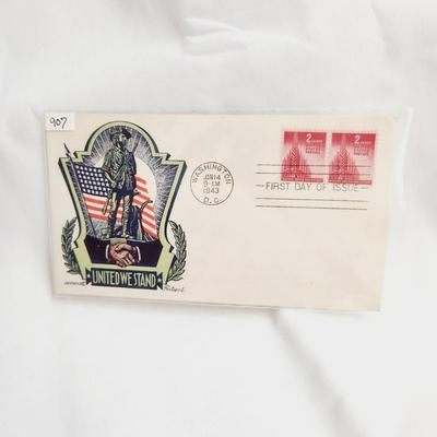 4 - 1943 LIBERTY & FREEDOM THEMED 1ST DAY STAMPS