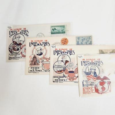 5 - 1945 MILITARY & UN THEMED 1ST DAY STAMPS