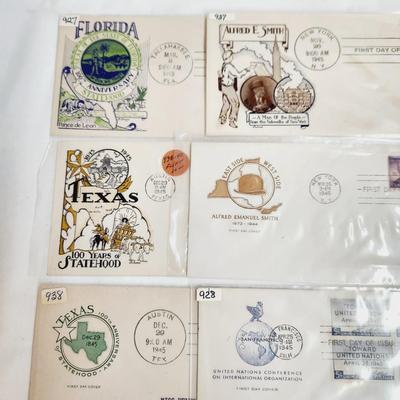 6 - 1945 MIXED THEMED 1ST DAY STAMPS