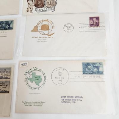 6 - 1945 MIXED THEMED 1ST DAY STAMPS