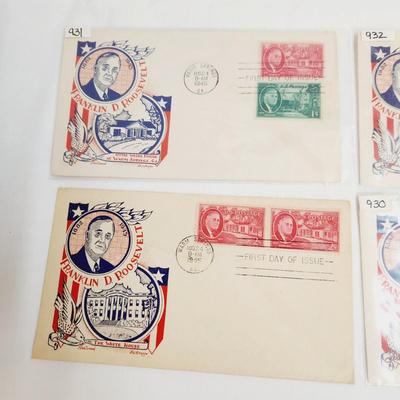 4 - 1945 FRANKLIN D ROOSEVELT 1ST DAY STAMPS