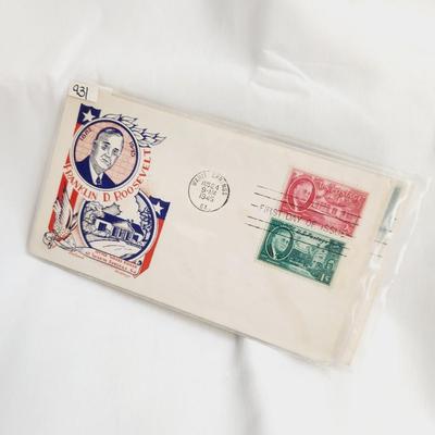 4 - 1945 FRANKLIN D ROOSEVELT 1ST DAY STAMPS