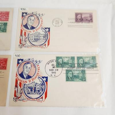 4 - 1945 FRANKLIN D ROOSEVELT 1ST DAY STAMPS