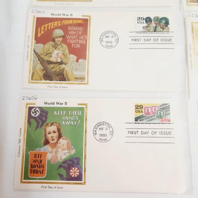 8 - 1993 WORLD WAR II - 1ST DAY STAMPS