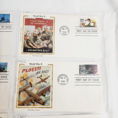8 - 1993 WORLD WAR II - 1ST DAY STAMPS