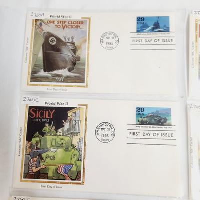 8 - 1993 WORLD WAR II - 1ST DAY STAMPS