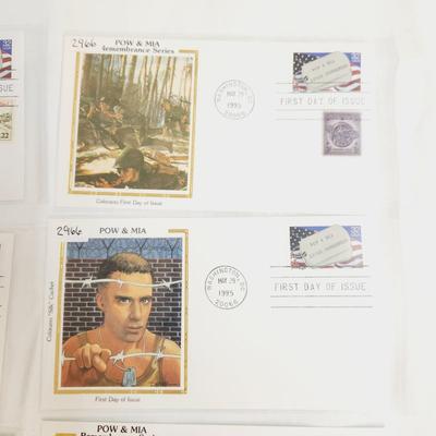 6 - 1995 POW & MIA REMEMBRANCE SERIES - 1ST DAY STAMPS