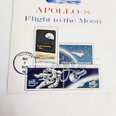 APOLLO - 8 FLIGHT TO THE MOON FIRST DAY ISSUE STAMP CARD