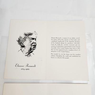 SAM HOUSTON & ELEANOR ROOSEVELT 1ST DAY ISSUE STAMP CARDS